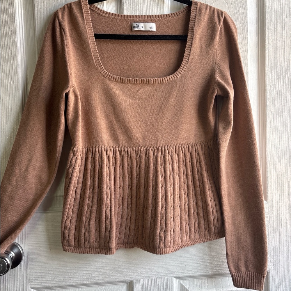 HOLLISTER | Y2K Vintage Square neck baby doll knit sweater- Large